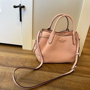 Kate Spade small satchel pebbled leather chalk pink